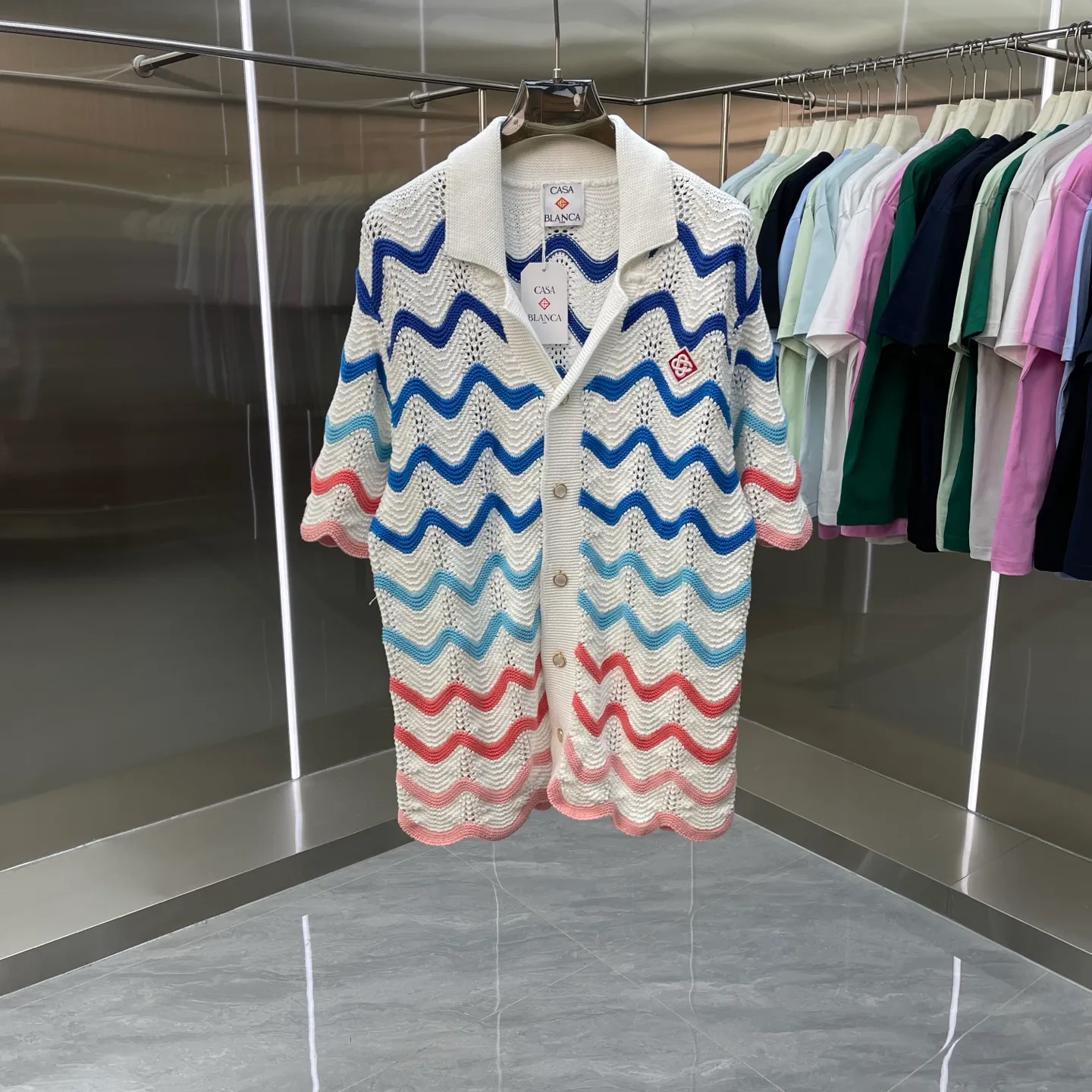 CASABLANCA Casablanca sweater suit (high version) Original development Comfortable upper body Imported equipment Original high-density embroidered seal Two-color splicing Hand-sewn cuffs + hem Made by domestic first-line brands Factory OEM workmanship Impeccable Sizes: S M L XL XXL